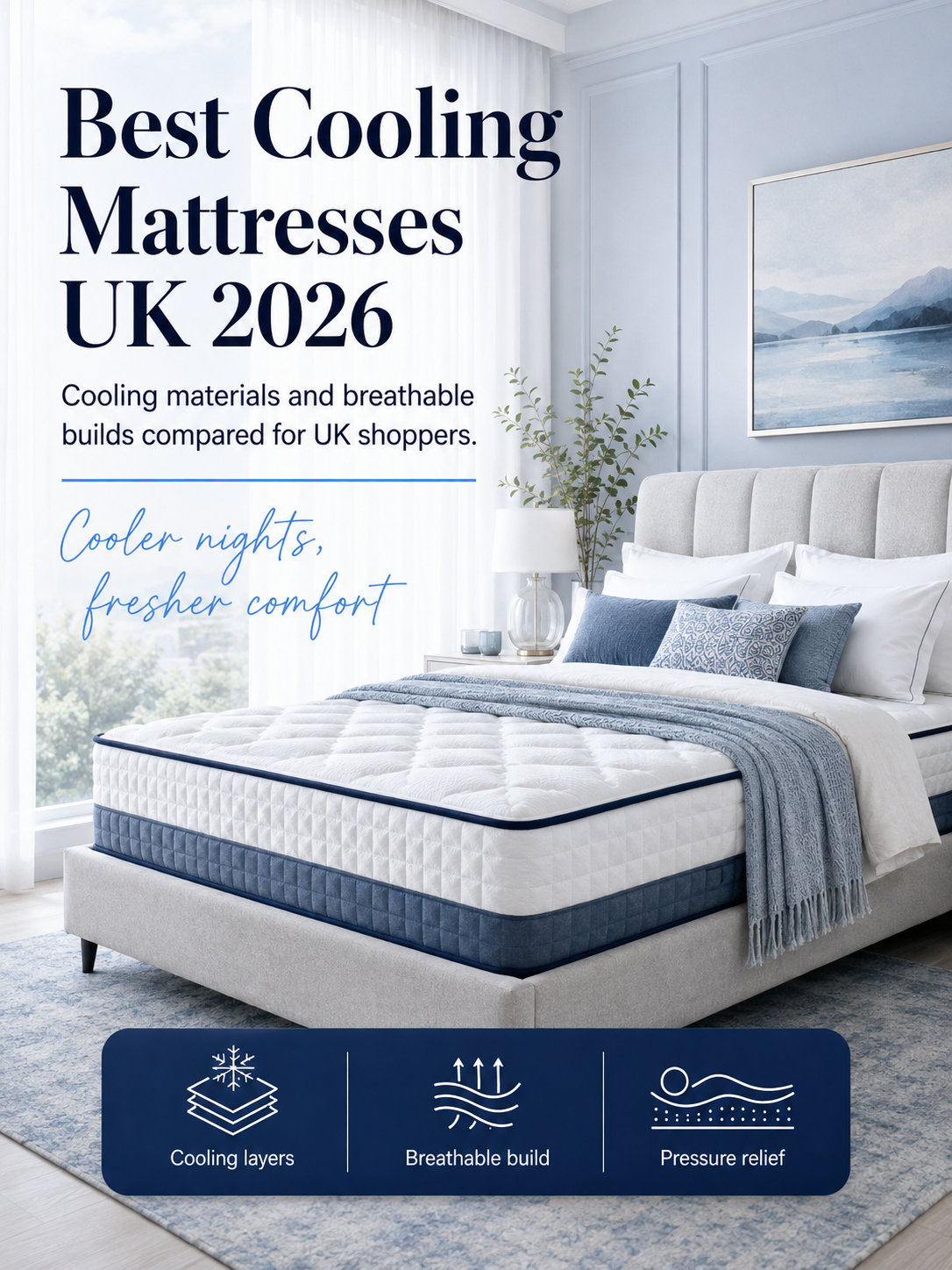 Best Cooling Mattresses UK 2026 — cooling materials and breathable builds compared for UK shoppers