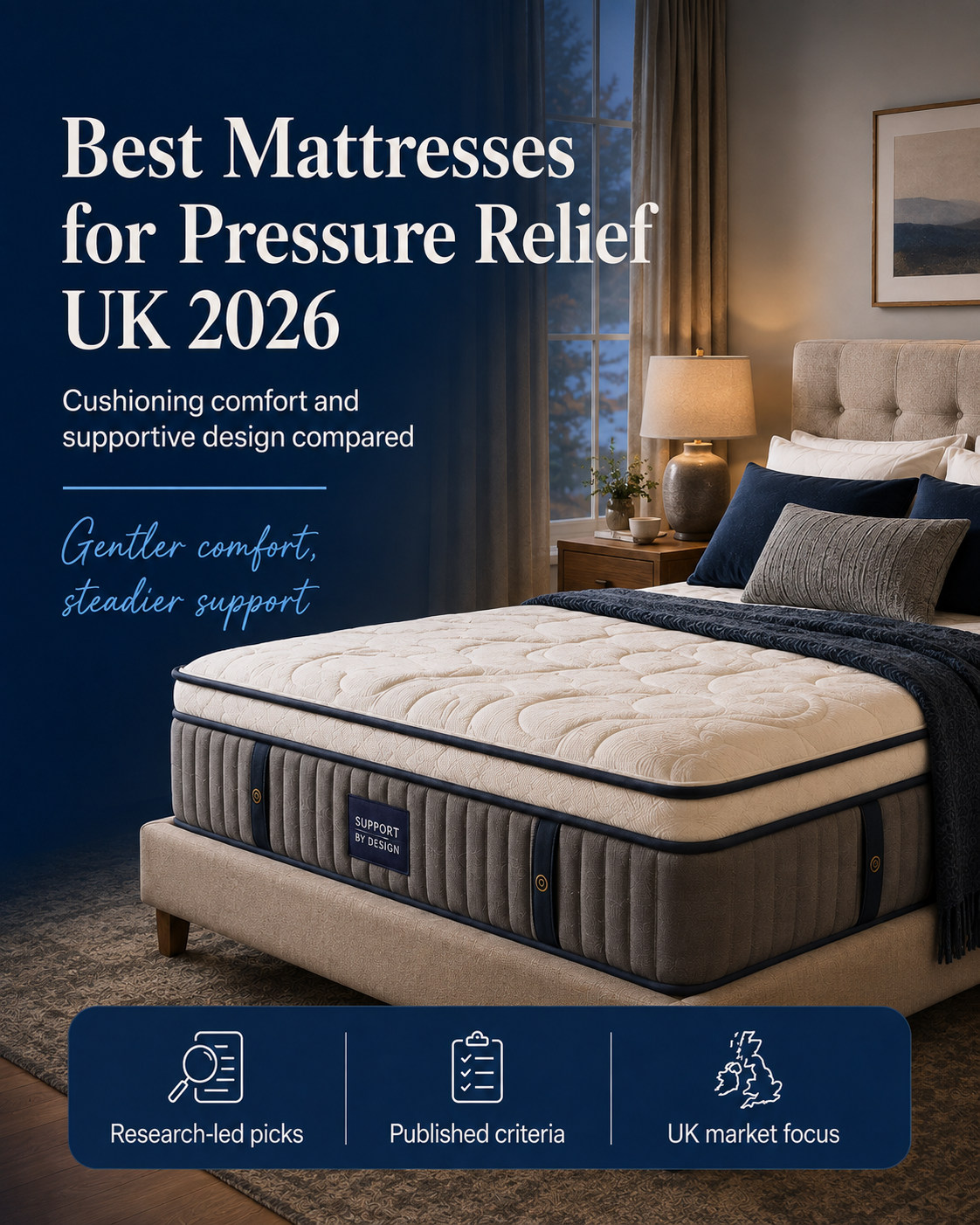 Best Mattresses for Pressure Relief UK 2026 — cushioning and supportive design compared for UK shoppers