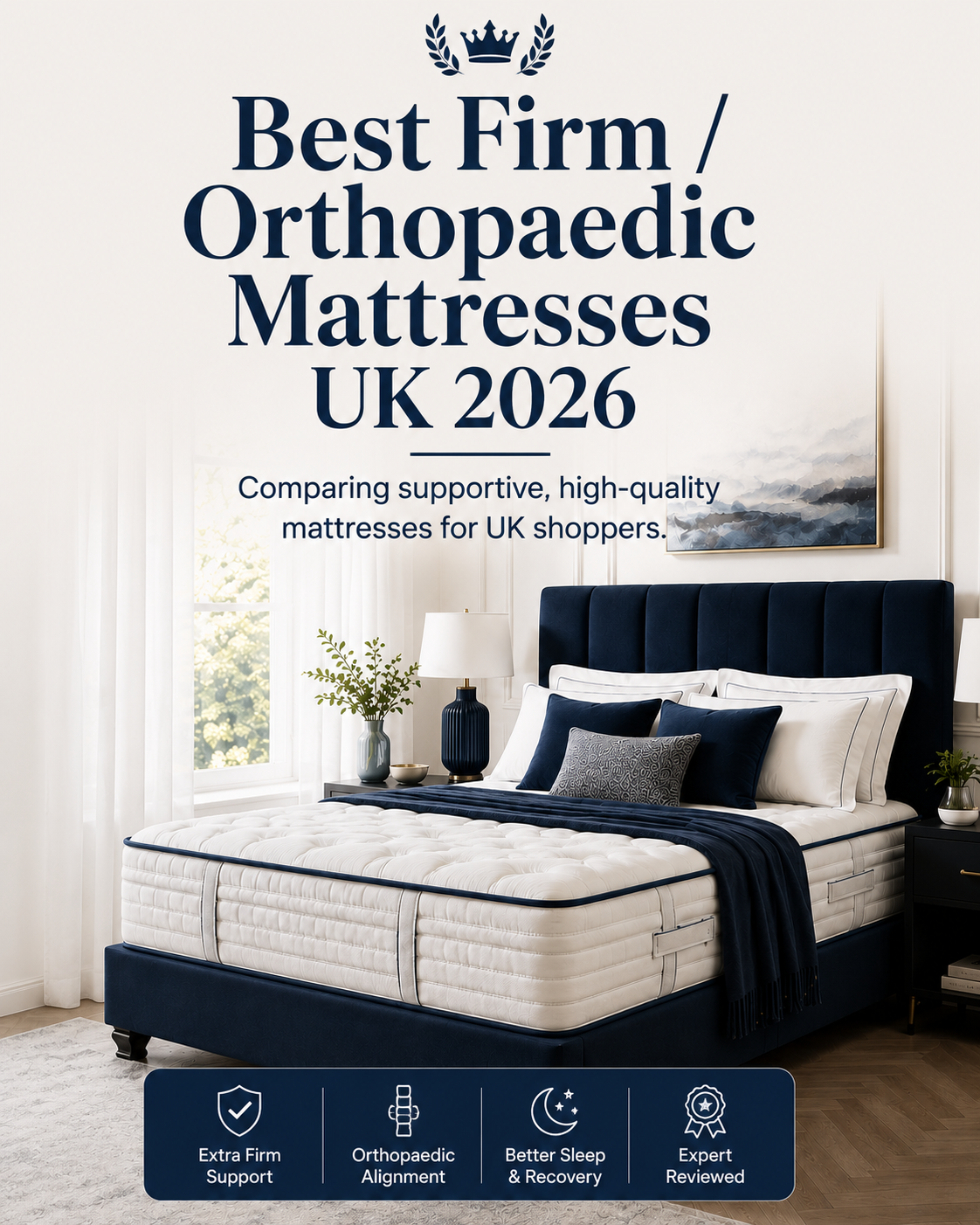 Best Firm & Orthopaedic Mattresses UK 2026 — supportive spring, orthopaedic and extra-firm mattresses compared for UK shoppers