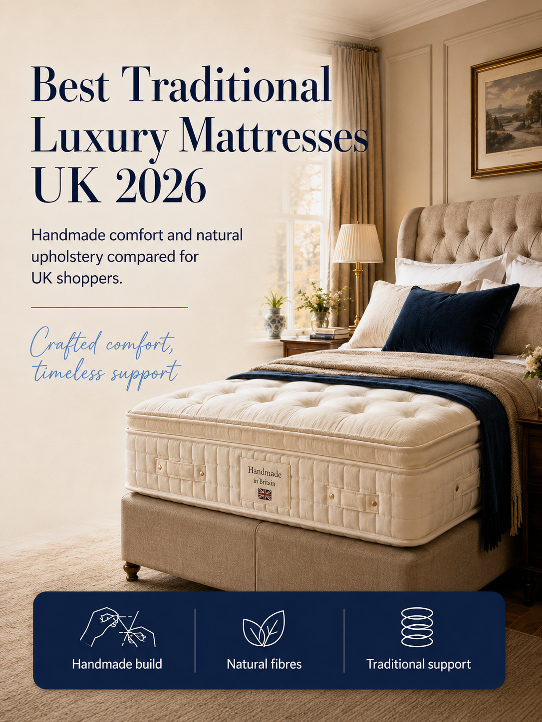 Best Traditional Luxury Mattresses UK 2026 — hand-built, natural-fibre luxury mattresses compared for UK shoppers