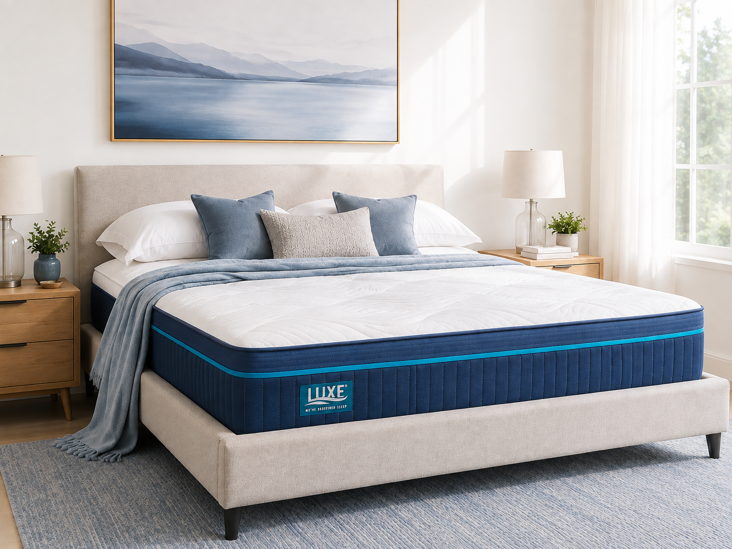 LuxeErgo 3400 Premium Hybrid — illustrative mattress image
